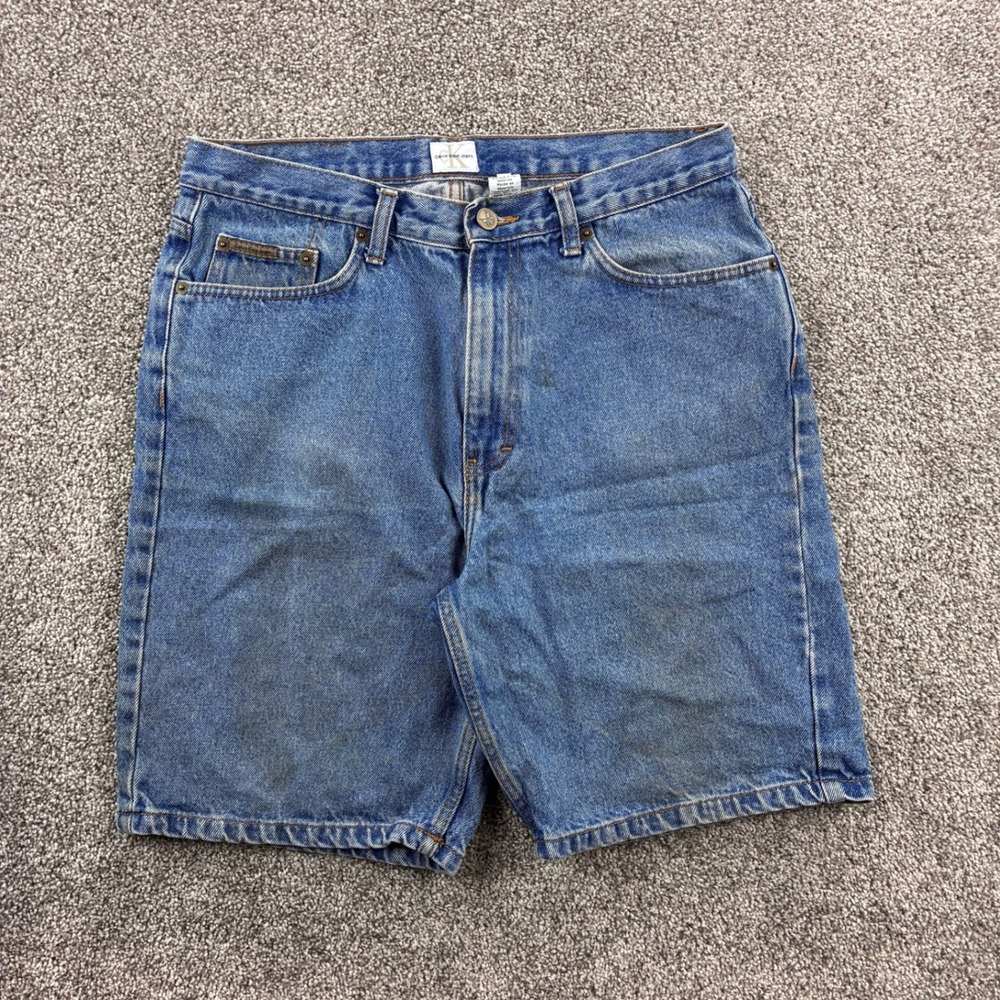 Vintage Calvin Klein Jeans Shorts Mens 32 Blue Cotton Denim Classic 90s